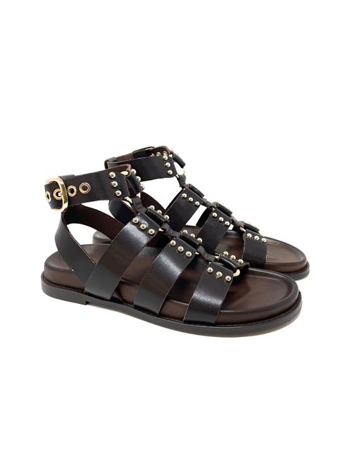 Sandalo donna alla schiava IL LACCIO | D51013PELLEMILKA BROWN